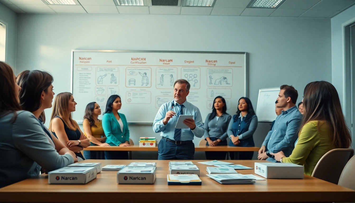 Enhance narcan certification awareness with a professional training session image.