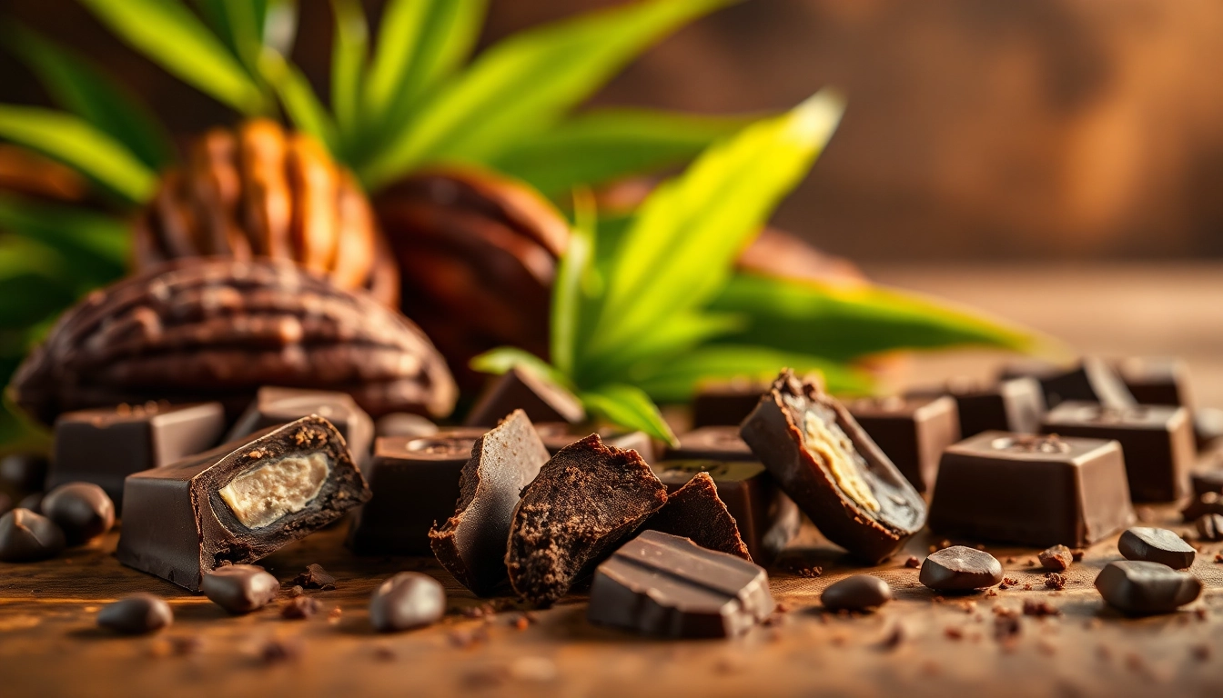 Indulge in delicious chocolate edibles 1000mg showcasing rich textures and inviting atmosphere.