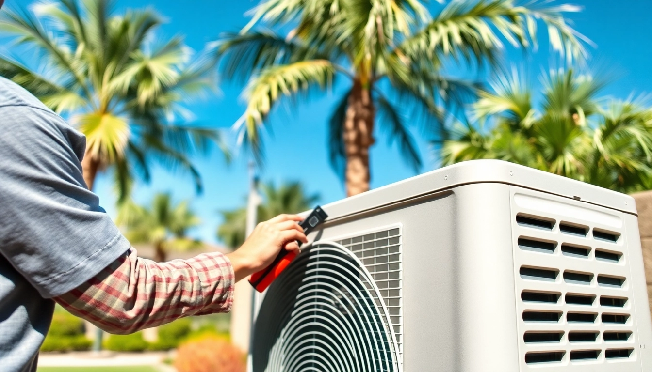 Expert technician conducting ac repair phoenix az service in sunny backyard.