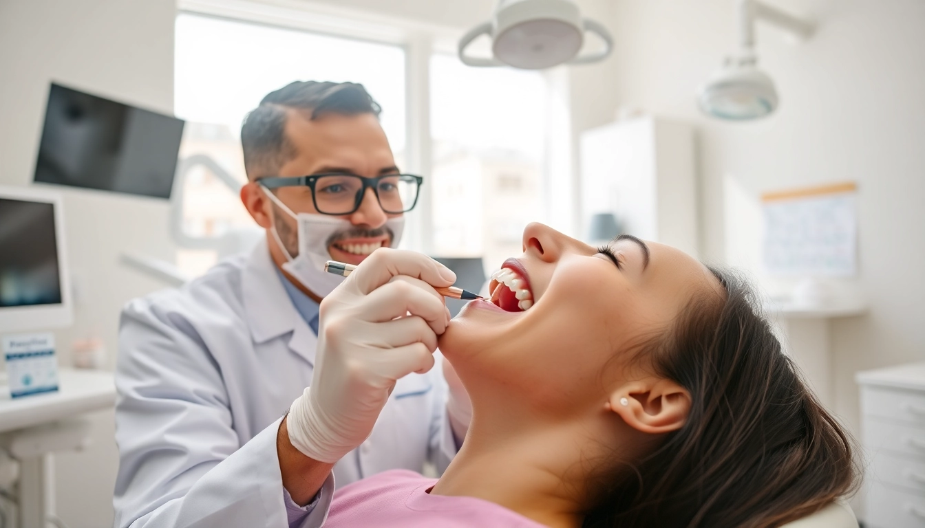 Explore braces cost Myrtle Beach with an orthodontist helping a patient in a welcoming dental office.